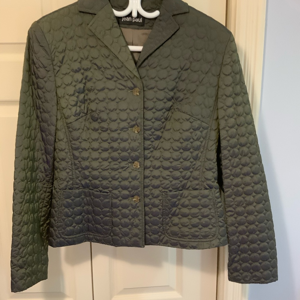 Matelassé blazer with purple shine great stitchin